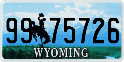 WY license plate 9975726