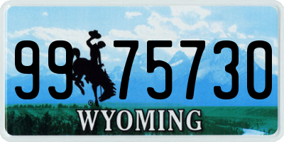 WY license plate 9975730