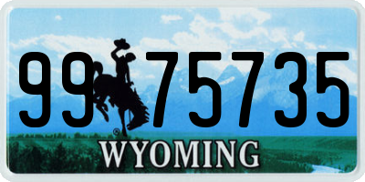 WY license plate 9975735