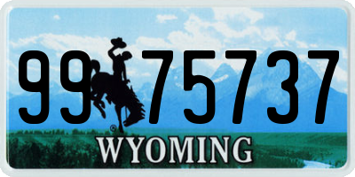 WY license plate 9975737