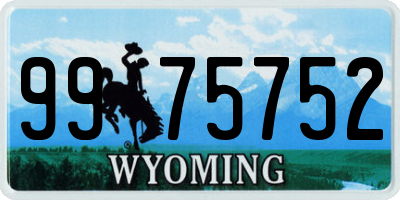 WY license plate 9975752