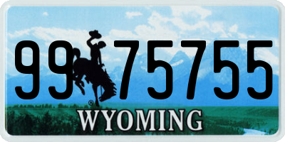 WY license plate 9975755