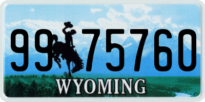 WY license plate 9975760