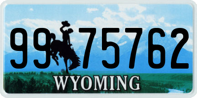 WY license plate 9975762