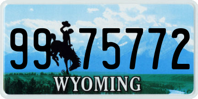 WY license plate 9975772