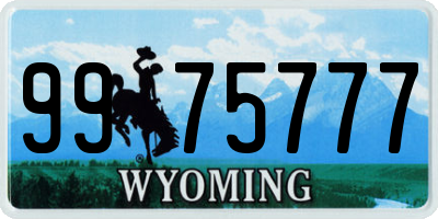 WY license plate 9975777