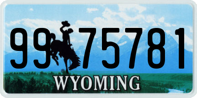 WY license plate 9975781