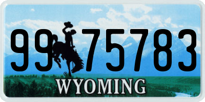 WY license plate 9975783