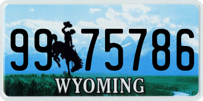 WY license plate 9975786