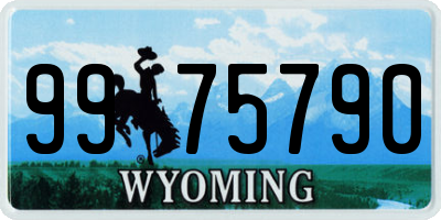 WY license plate 9975790