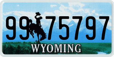WY license plate 9975797