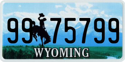 WY license plate 9975799