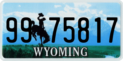 WY license plate 9975817