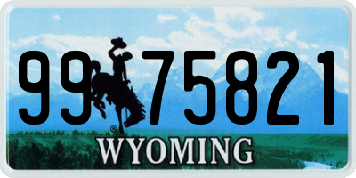 WY license plate 9975821