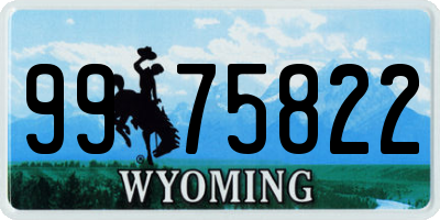 WY license plate 9975822