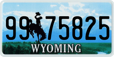 WY license plate 9975825