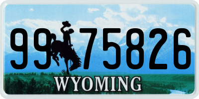 WY license plate 9975826