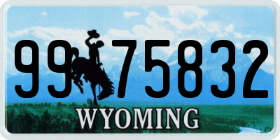 WY license plate 9975832