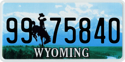 WY license plate 9975840