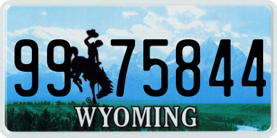 WY license plate 9975844