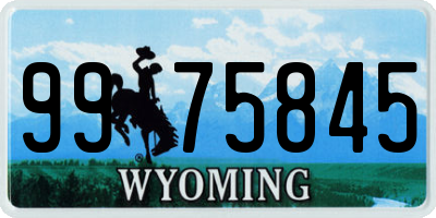 WY license plate 9975845