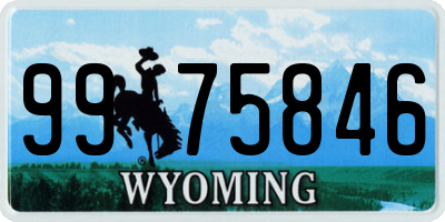 WY license plate 9975846