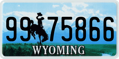 WY license plate 9975866