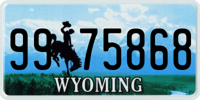 WY license plate 9975868