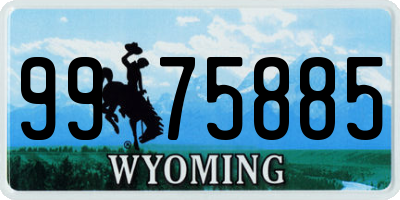 WY license plate 9975885