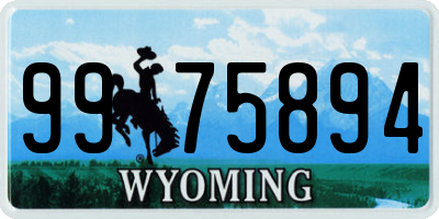 WY license plate 9975894