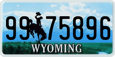 WY license plate 9975896