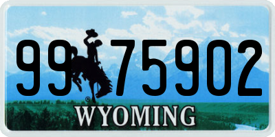 WY license plate 9975902