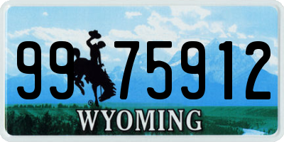 WY license plate 9975912