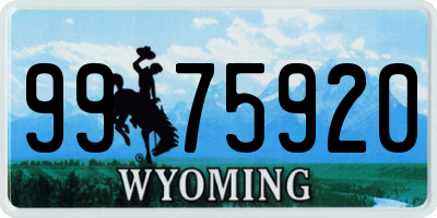 WY license plate 9975920