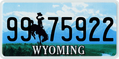 WY license plate 9975922