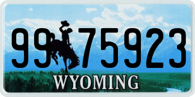 WY license plate 9975923