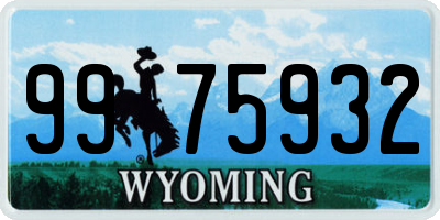 WY license plate 9975932