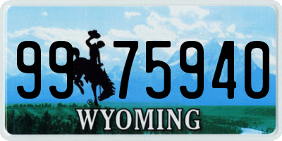 WY license plate 9975940