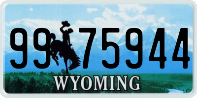WY license plate 9975944