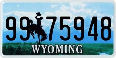 WY license plate 9975948