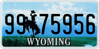 WY license plate 9975956