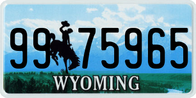WY license plate 9975965