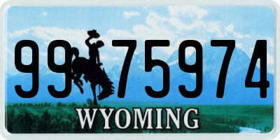 WY license plate 9975974