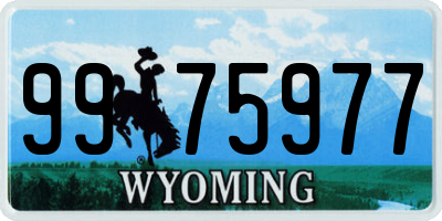 WY license plate 9975977