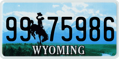 WY license plate 9975986