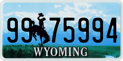 WY license plate 9975994