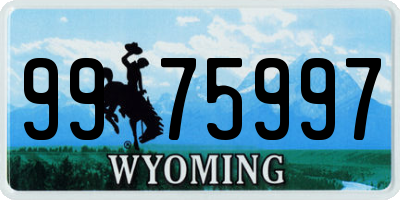 WY license plate 9975997
