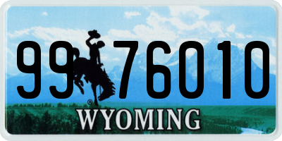 WY license plate 9976010