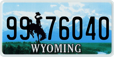 WY license plate 9976040