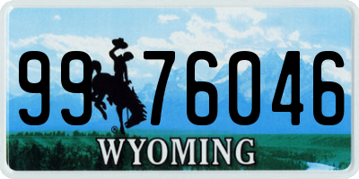 WY license plate 9976046